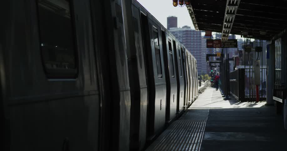 The train leaves the station