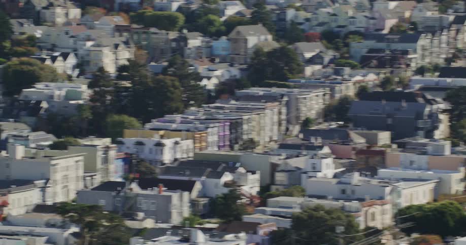 Landscape of a residential city with apartments and houses