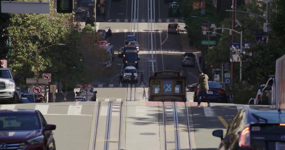Rail car in the streets of san francisco