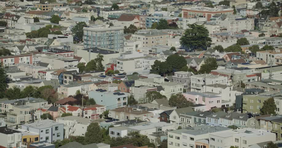 Building and houses on a neighborhood in the city