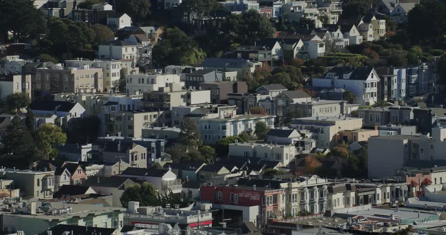 Aerial view of residential area in the city