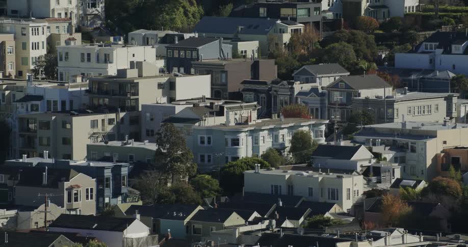 Aerial view of residential area in the city