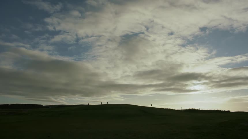 People are walking in the distance