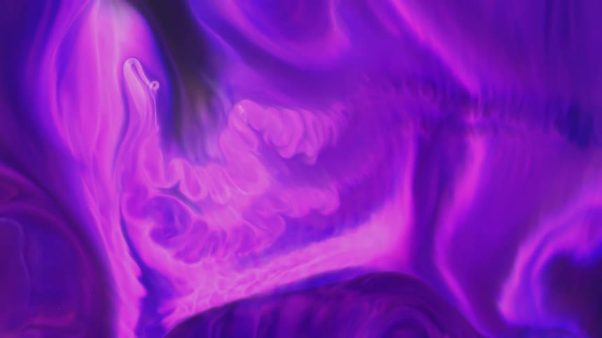 Dense and abstract fluid purple in slow and psychedelic motion