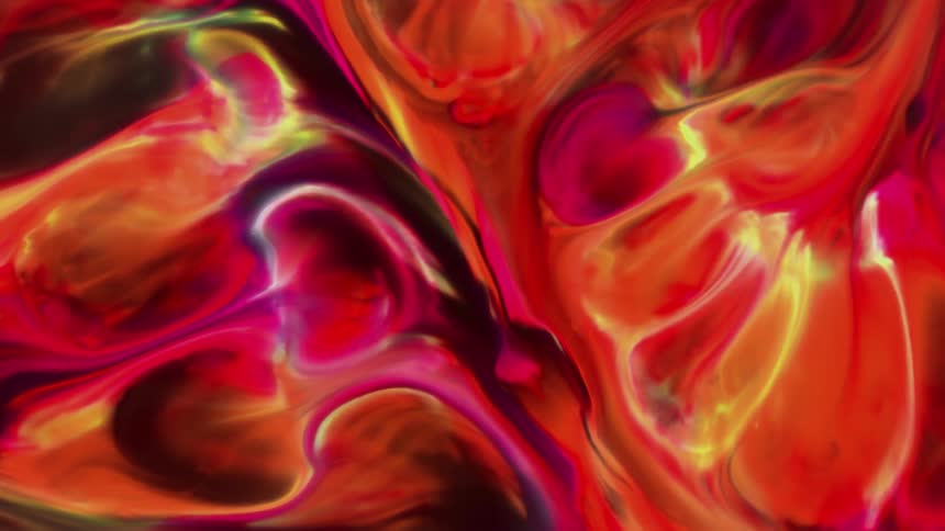 An abstract blend of red and orange color swirls around slowly
