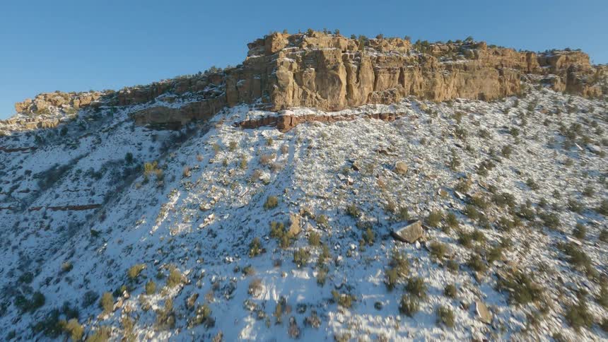 The mountains are covered with snow