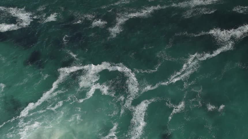 Aerial view of ocean waves