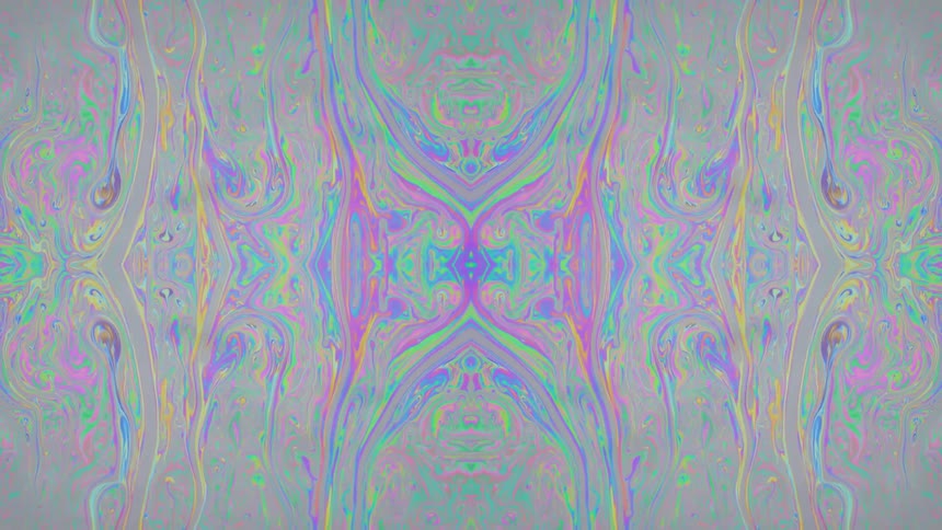 Psychedelic abstract mirrored art display