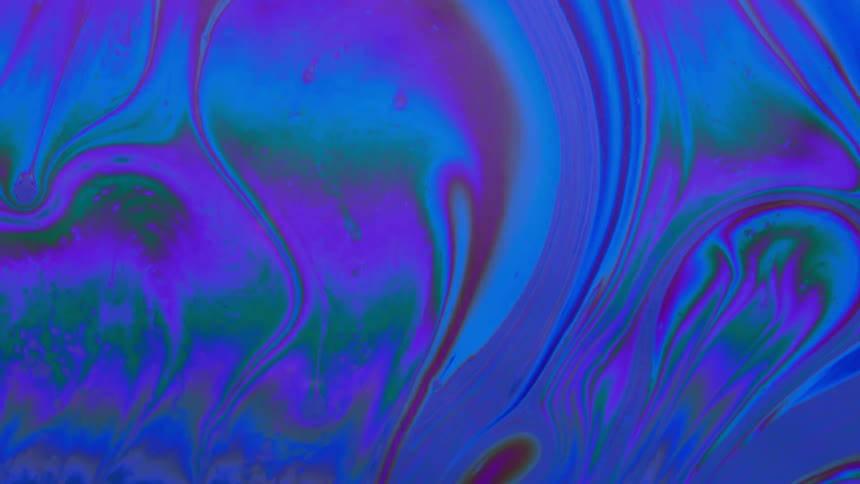 Blue psychedelic abstract fluid in slow motion