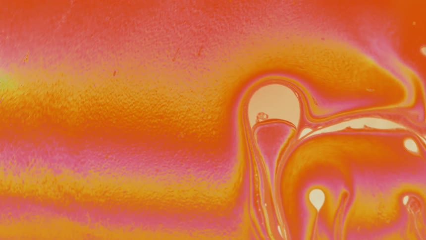 Psychedelic abstract art display of colorful waves and blobs