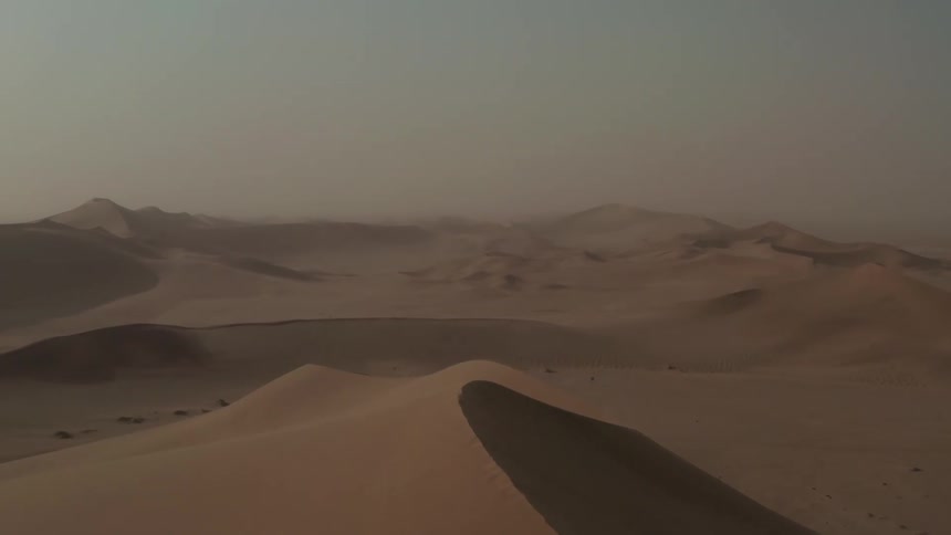 Aerial view of sand dune in the desert