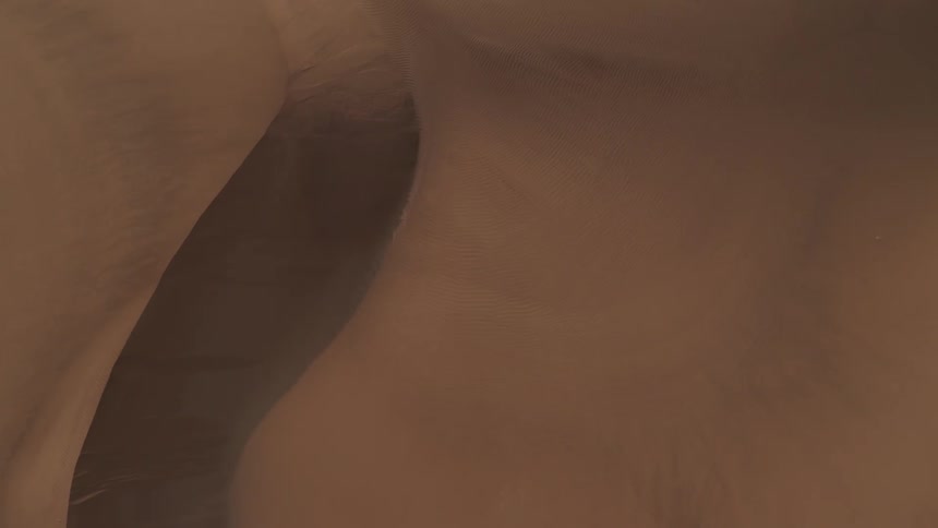 Aerial view of sand dune in the desert