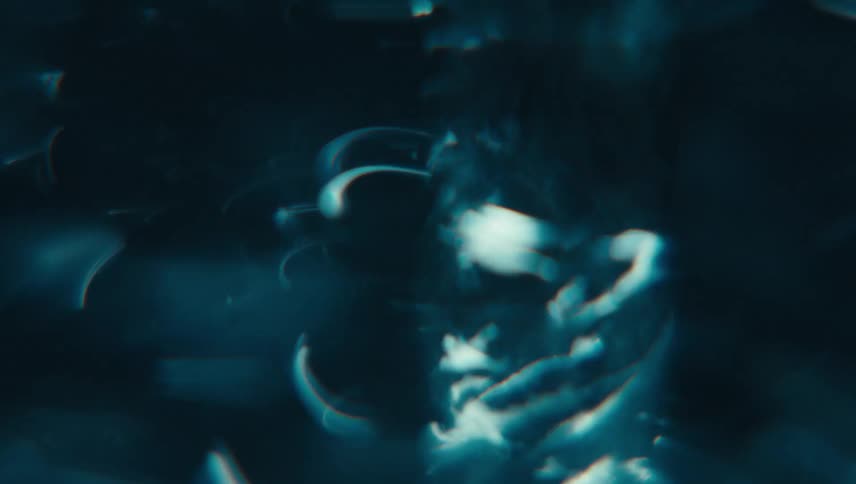 A tornado spinning furiously underwater