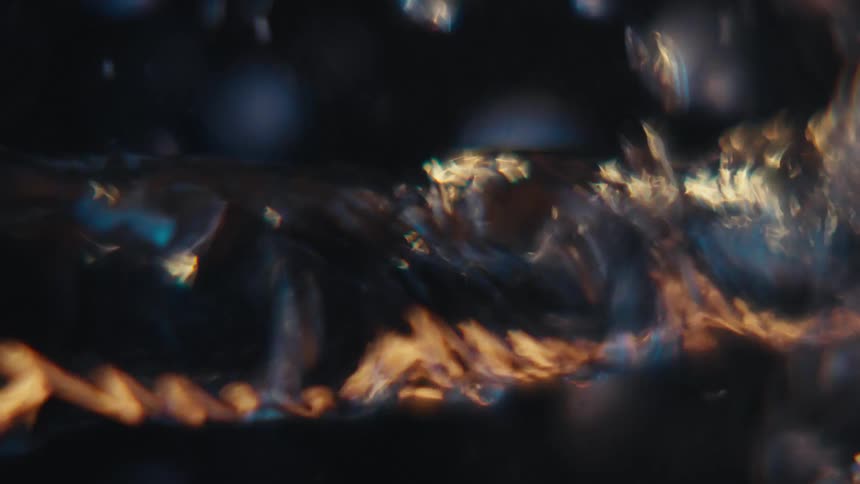 The liquid is spinning and shaking