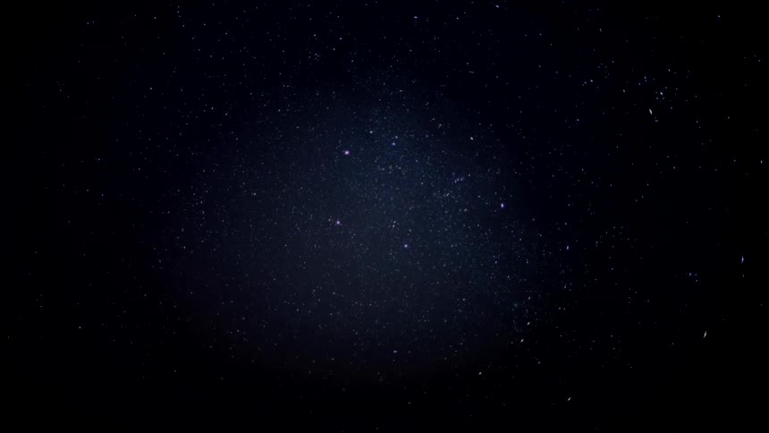 Panorama looking upwards with a starry night sky