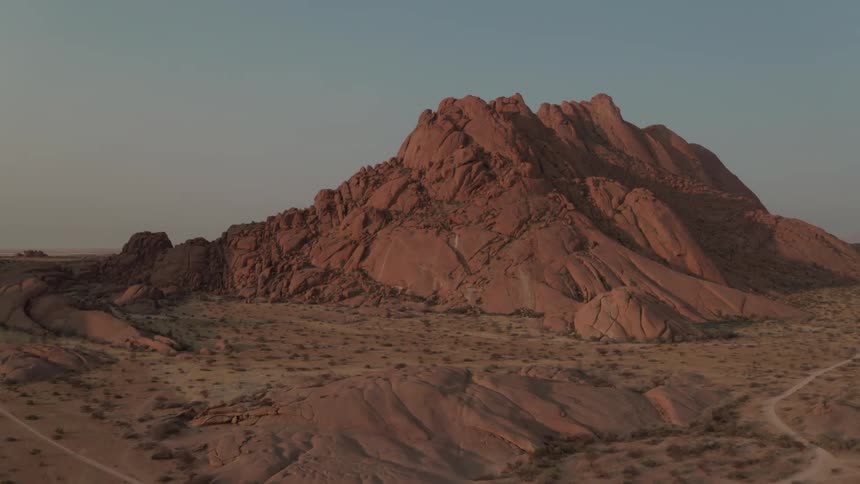 Aerial view of spitzkoppe mountain peak