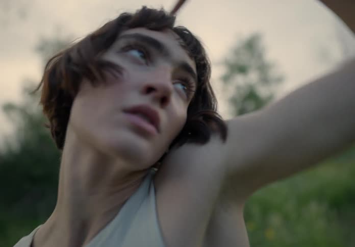 A clip of a lazy stretching her arms