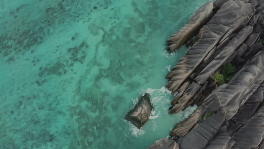 Aerial view of a rocky coastline