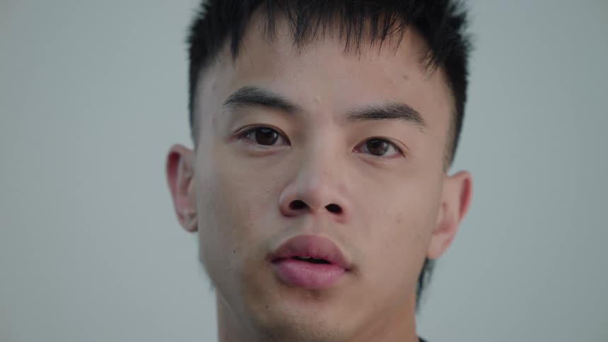 Closeup of a teenagers face
