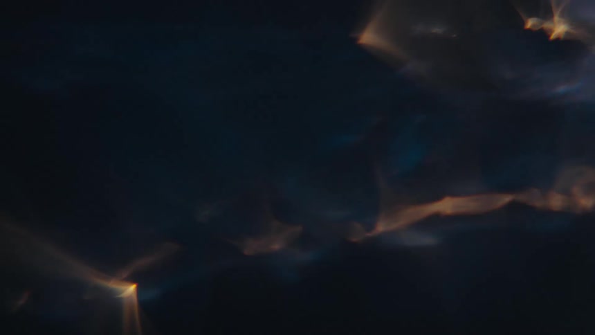Tornado of smoke and light with flames