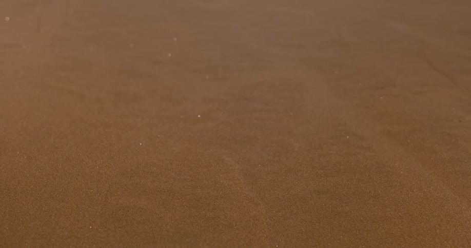 Closeup of beach sand with moving seawater