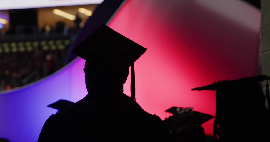 Students are attending a graduation ceremony