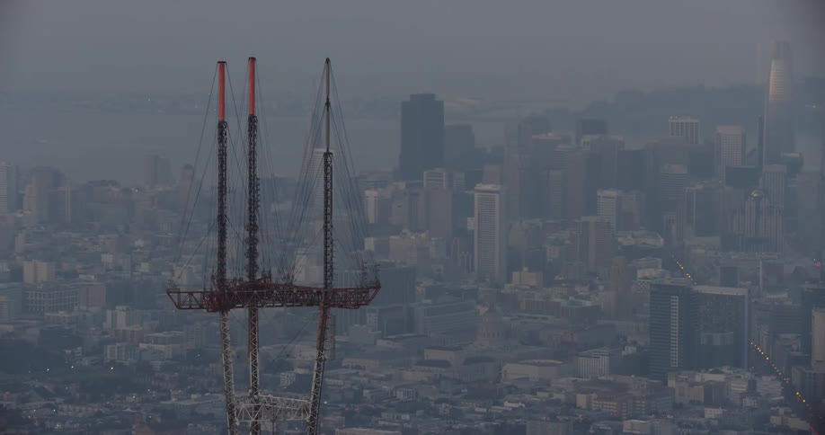 Sutro Tower in foggy San Francisco