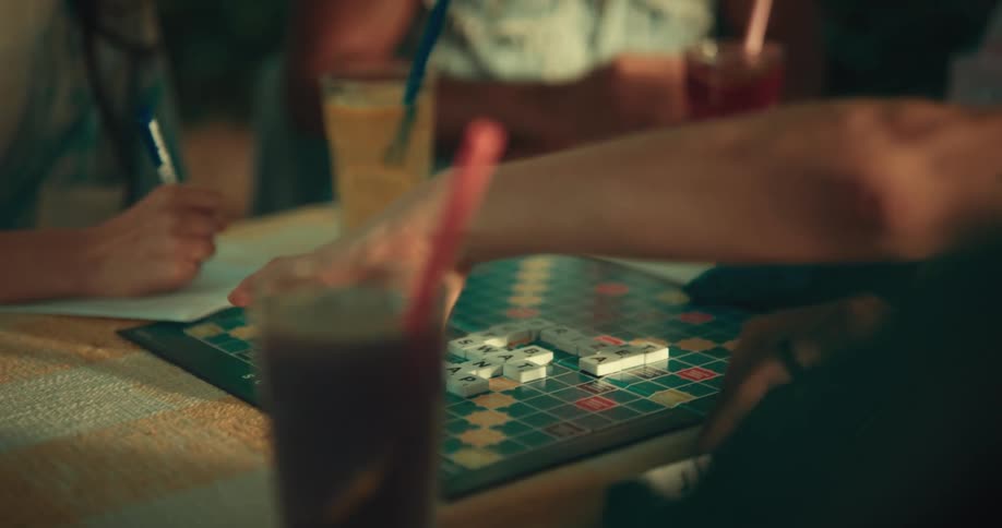 A group of friends having fun on a round table