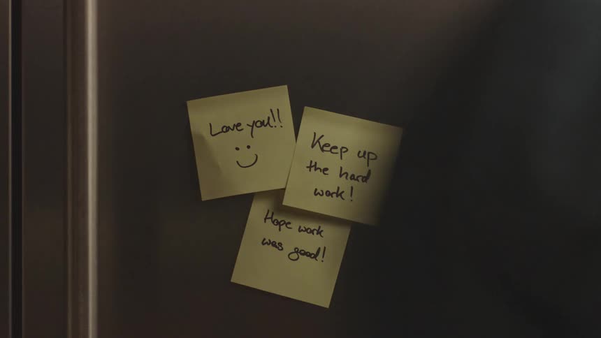 A man opens and closes the fridge
