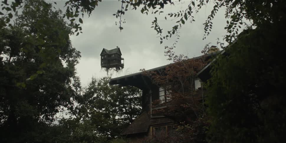 A clip of some building in the forest