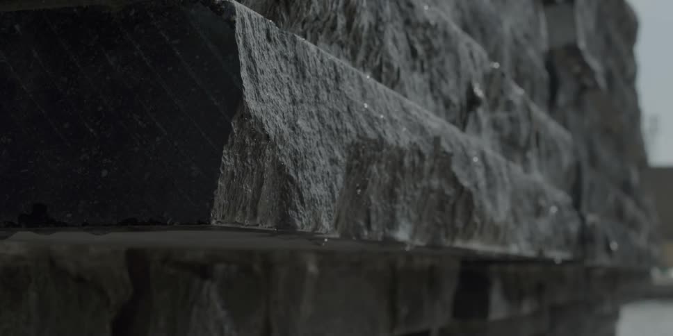 Water dripping off of rocks