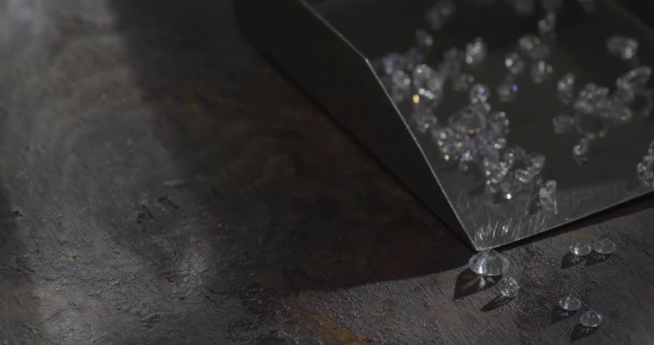 Diamonds sit on a table