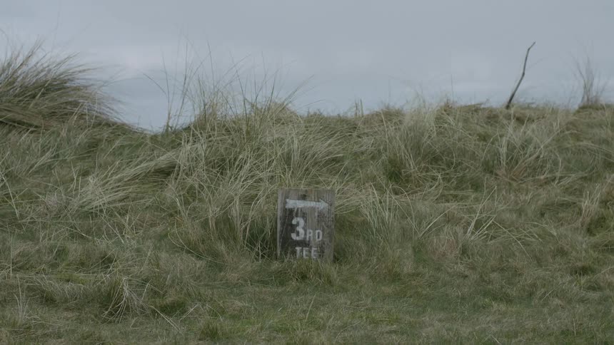 3rd tee sign outdoors in tall grass