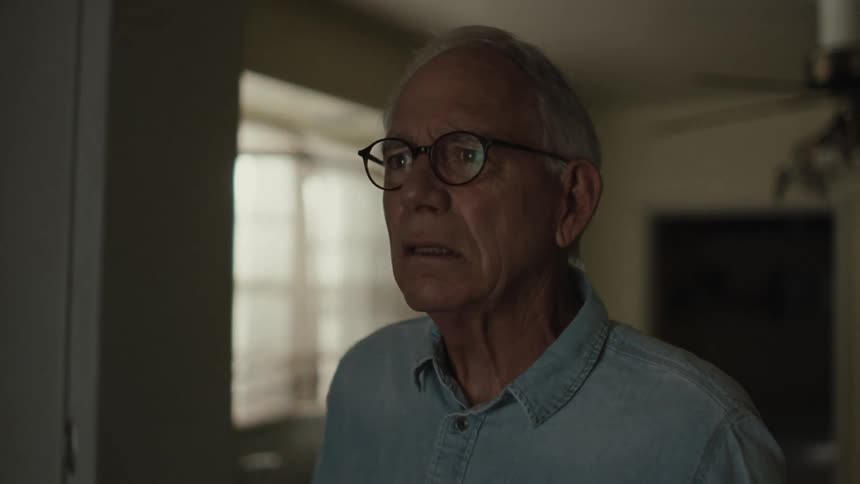Portrait of an elderly person looking frightened
