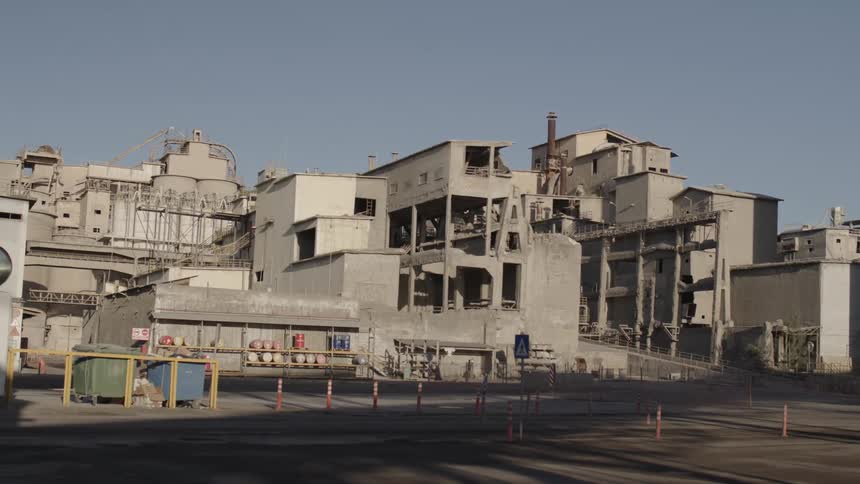 A clip of an empty factory
