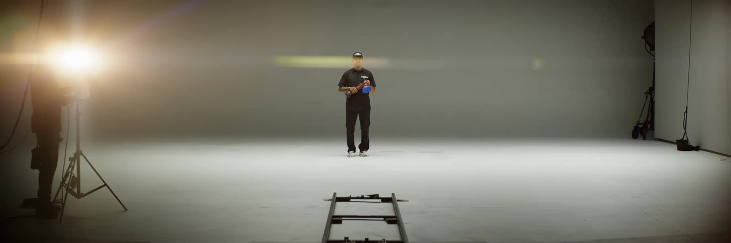 A man on a photo shoot in a studio