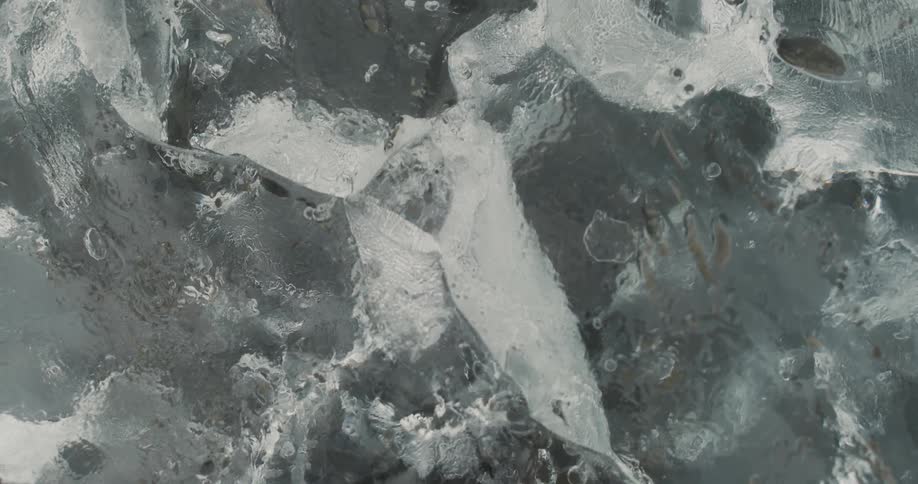 Closeup of a frozen lake