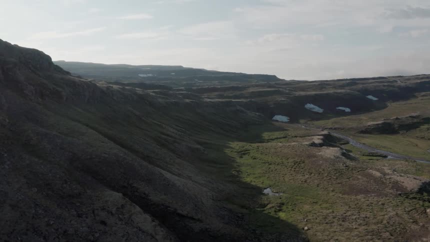 Panorama of a mountain range in the morning