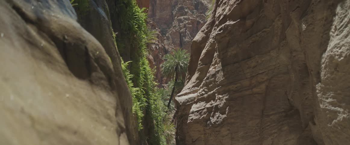 View of a natural corridor amid canyons