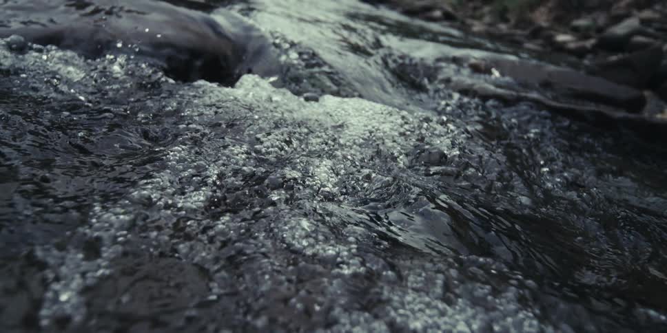 Stream flowing steadily meandering through the landscape