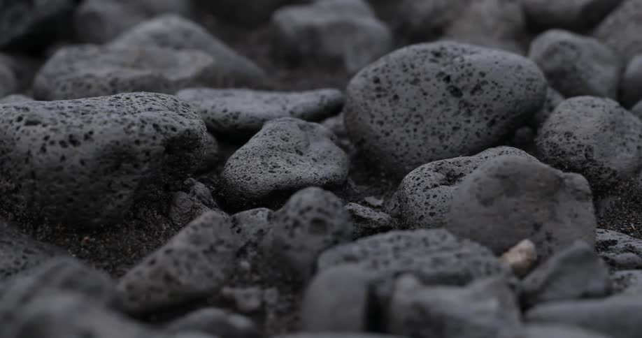 Close up of black rocks