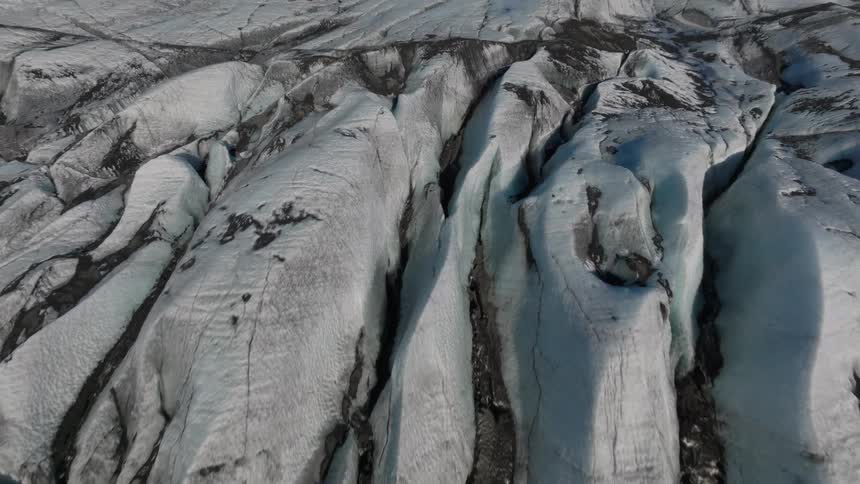 The sloping sound of a mountain has deep groves etched into it