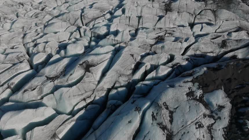 Aerial view of svnafellsjkull glacier in iceland