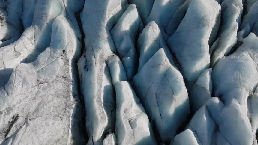 Panorama of frozen rocks