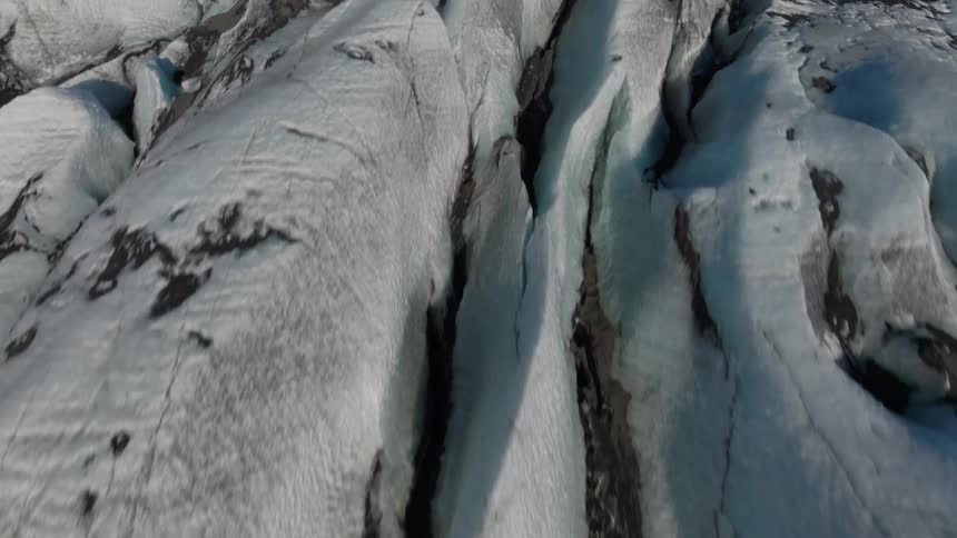 Aerial view of glacier in iceland
