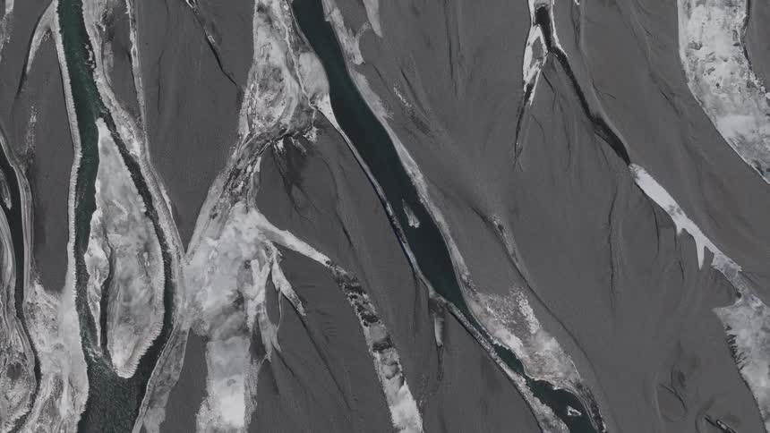 Aerial view of a glacier