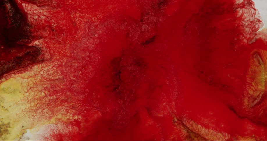 The red strands of color move around