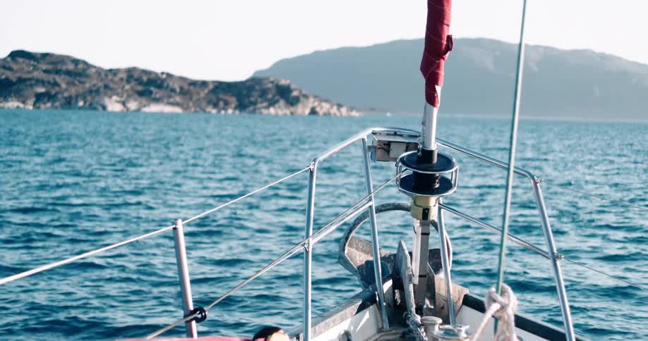 A boat travels in the peninsula