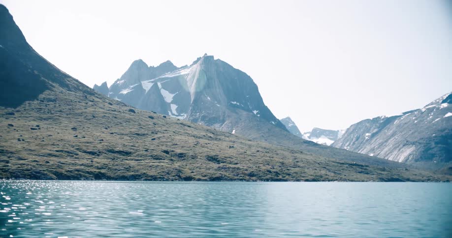 A clip of the shore and an ice mountain