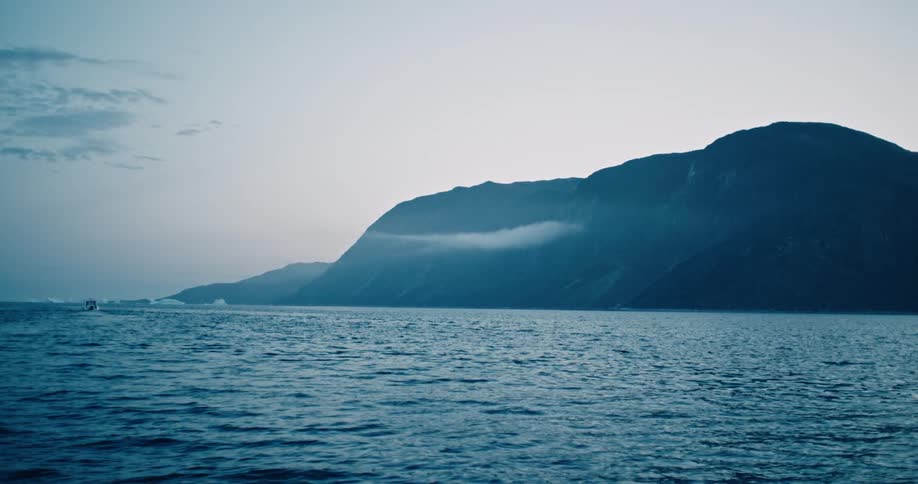 Panorama of the sea with the coastline alongside